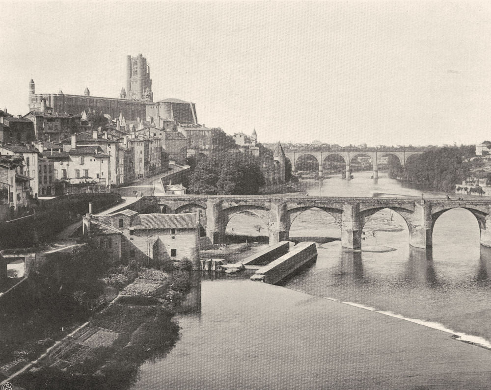 TARN. Albi- Vue générale prise du pont neuf 1903 old antique print picture